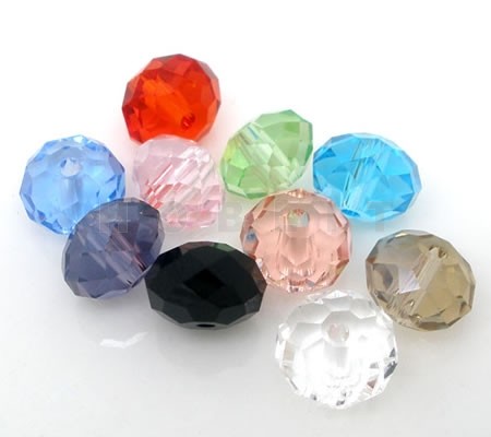 100x stuks Facet glas mix Rond