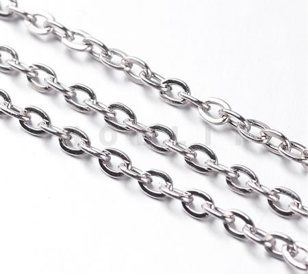 5 meter Donker Zilveren Ketting 