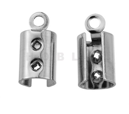 2x koordklem Donkerzilver 5 mm RVS