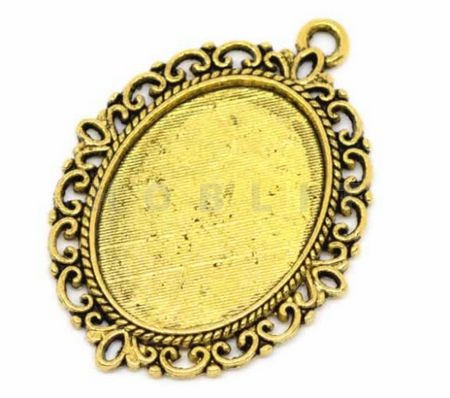 Cabochon Hanger Oud Goud