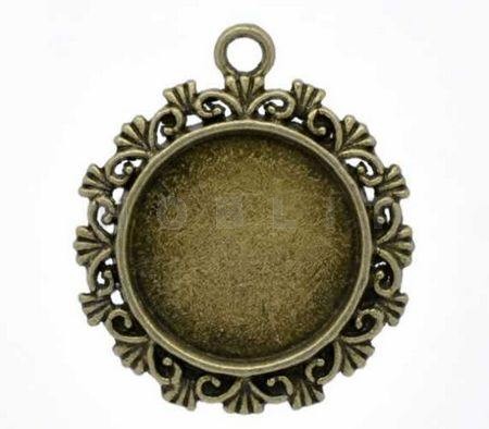 Cabochon hanger Brons