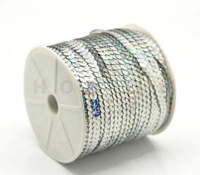 1 Meter Paillettenband AB Zilver