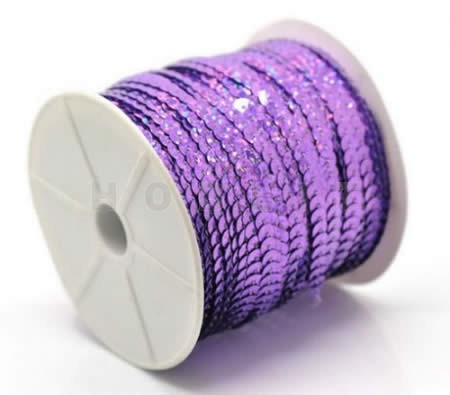 1 Meter Paillettenband AB Paars