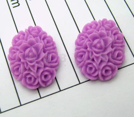 Cabochon Donker Lila/Fuchsia