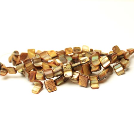 Snoertje schelpblokjes Donker Oranje/Bruin