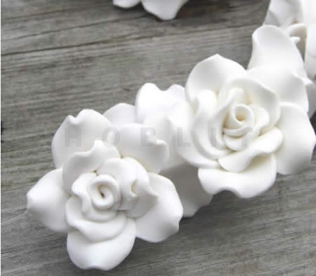 1x Fimo roos Wit 3 cm