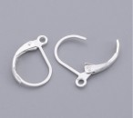 1 Paar oorbelhaakjes Lichtzilver 10 x 15 mm