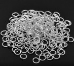 250 stuks Open Ring Licht Zilver 5 mm