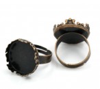 1x Cabochonring Rood Koper