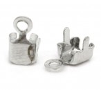 2x eindklem met oogje voor Strassband