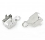 2x eindklem met oogje voor Strassband