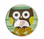 Glazen Cabochon Uiltje grijs 20mm