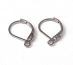 1 Paar oorbelhaakjes Donker zilver 10 x 15 mm