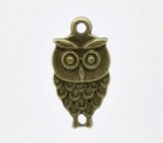 1x Bronzen Bedel Uil 18 x 9 mm