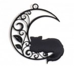 1x Bedelje Kat / maan zwart filigrain