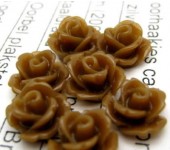 1x Cabochon Roosje Bruin/Caramel
