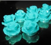 1x Cabochon Roosje Donker Turquoise