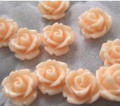 1x Cabochon Roosje Licht Perzik