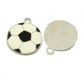 1x Bedeltje zwart/wit voetbal