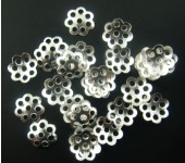 100x Kralenkapjes Lichtzilver (dun) 8 mm