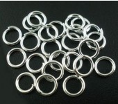 100 stuks Open ring donker zilver 6 mm