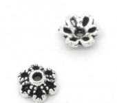 50x Kralenkapjes 6 mm Donker Zilver