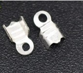 10 stuks koordklem Lichtzilver 6.3 x 3.7 mm