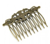 1x Haarkammetje brons 65 mm