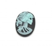 Camee Lady skull Turquoise/zwart