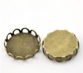 1x Cabochon setting Brons rond