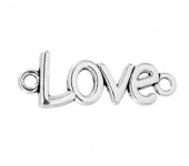 1x connector "Love" donker zilver