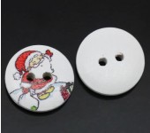 Houten Knoop Kerstman