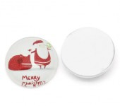 Glazen cabochon Kerstafbeelding 25mm