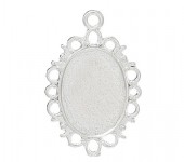 Cabochon Hanger Licht Zilver