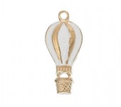 1x Bedeltje Licht Goudkleurig / Wit
