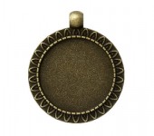 1x Cabochon hanger 25 mm Brons