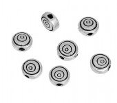 25 stuks metalen kraaltje Donker zilver