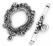 1x Slotje Antiek Zilver Bloem