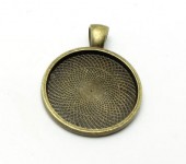 Cabochonhanger 25 mm Brons