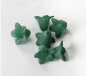 50x Frosted bloemen kelkje Donker groen 16 mm