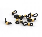 1x Brillenkoord eindstukje frosted Zwart/Goud