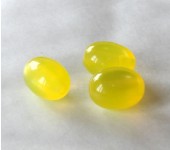 5x Acryl Catseye Kraaltjes geel 12 x 9 mm