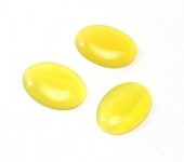 1x Glazen Catseye Cabochon Geel