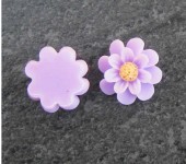 1x Bloem Cabochon 2-kleurig / Lila