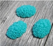 1x Cabochon Ovaal Donker Turquoise