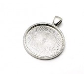 Cabochonhanger 25 mm DonkerZilver