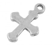 Bedel Kruisje Donker Zilver 19 x 12.5 mm