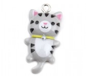 1x Bedel Kat Acryl Grijs