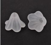 50x Frosted bloemen kelkje Wit 16 mm