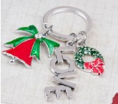 1x Kerst sleutelhanger Donker Zilver